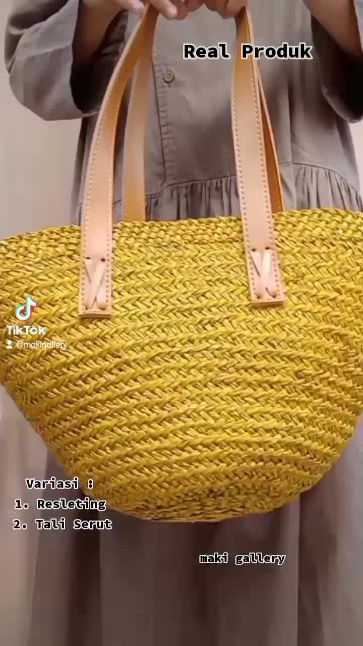 Tas Anyaman Wanita Etnik Tote Bag Khas Bali Bahan Mendong Summer Bag By Maki Gallery Polos