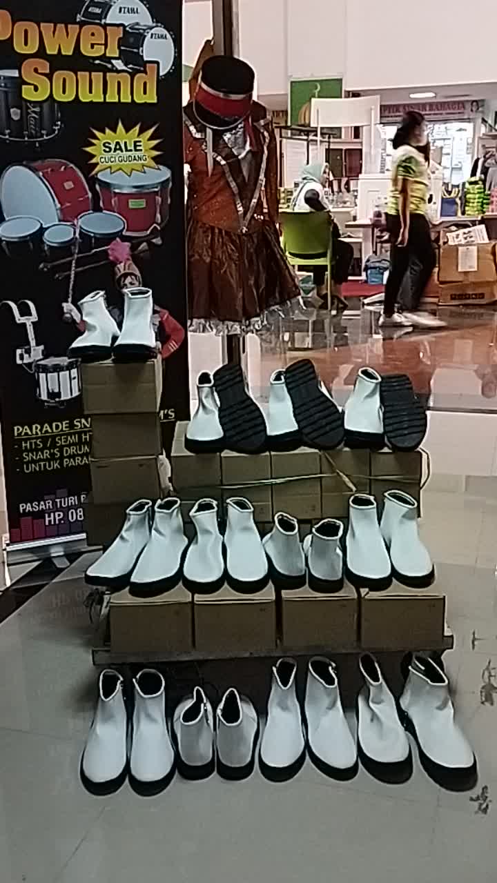 Sepatu Drumband Pasukan Marching/ Karnaval/ Parade Boot Putih Polos Custom TK SD SMP SMA Pria Wanita sepatu  drumband