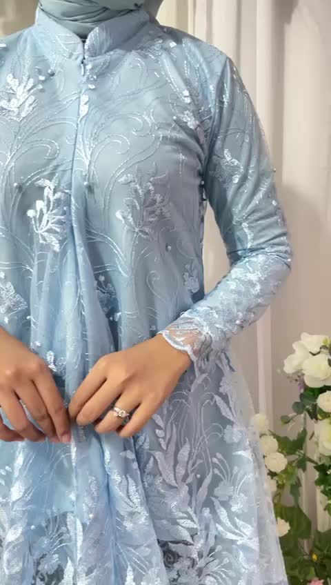 REAL PICT STELAN KEBAYA TUNIK BORKAT TILE ROK FRISKET PANJANG MOTIF TUNIK AMBRELA KONDAGAN/PAGAR AYU ACARA PESTA SERAGAMANAN KEBAYA TERMURAH