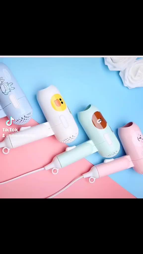 Hair Dryer Lipat Mini Hair Dryer Rambut GW-6003 Pengering Rambut Karakter Imut