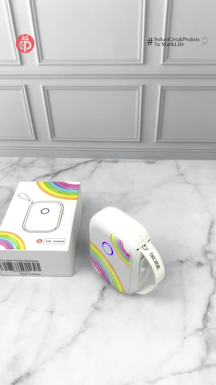 Printer Mini Thermal P12 Printer Label Sticker Bluetooth Tanpa Tinta Kertas Stiker Wireless