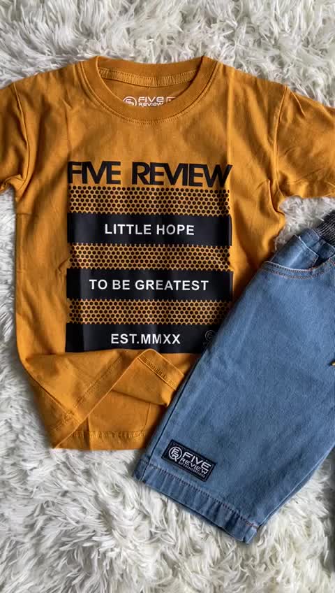 Paket 5 Pcs Setelan Kaos Distro Celana Boxer & Chino Lst Pendek Anak Katun Lengan Pendek Awesome Marun Fashion