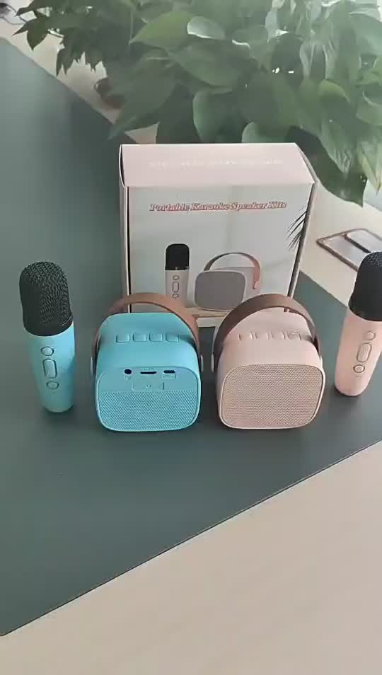 Speaker Portable Bluetooth K1 Mini Karaoke Speaker Full Bass Wireless Microphone Macaron Premium Set Lengkap Computer Speakers Jam Ponsel