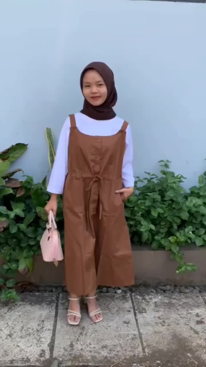 Overall Celana Kodok Wanita Kaki lebar Jumbo Korea Panjang Dewasa