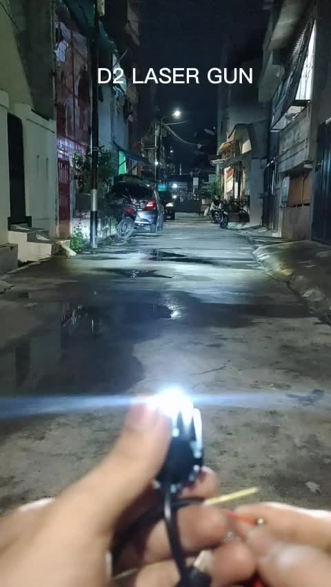 lampu tembak sorot d2 laser mini 2 warna kuning putih