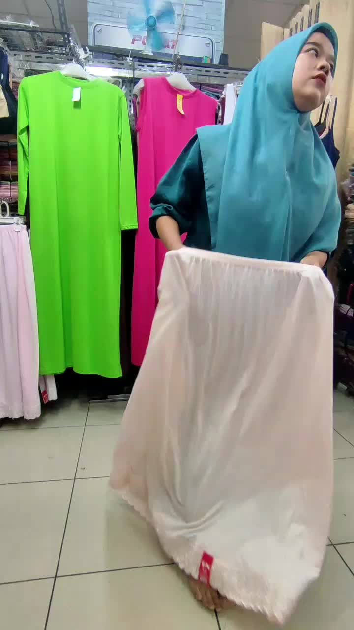 Rok Dalaman Panjang Androk Wanita Renda Bahan Kaos ukuran XL Formal Melar Katun Karet Kulit