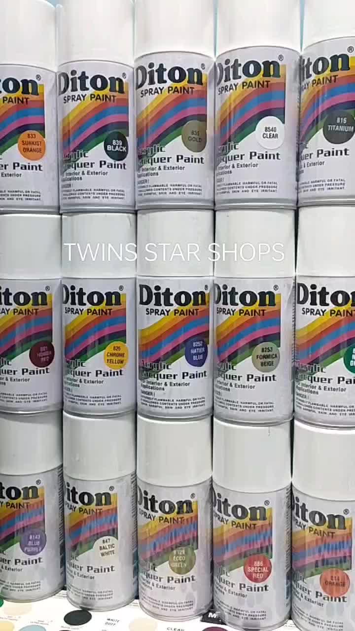 Diton Pilok Pilox Cat Semprot Ready Berbagai Warna Black Doff Dop Hitam Metalic Metalik White Putih Clear Pernis Maron Merah Silver Gold Titanium Bronze Green Blue Candy Red Candi Blue Primer Grey Epoxy Mutiara Putih 300cc Spray Paint
