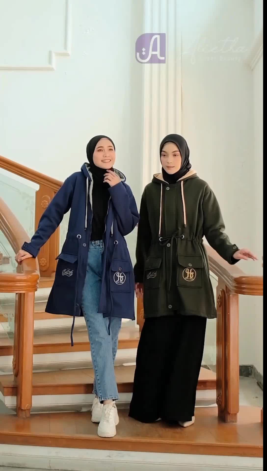 Outer Wanita Kekinian Outer Hijab Ori Alietha Jaket Hodie Terbaru OOTD Wanita Masakini Panjang