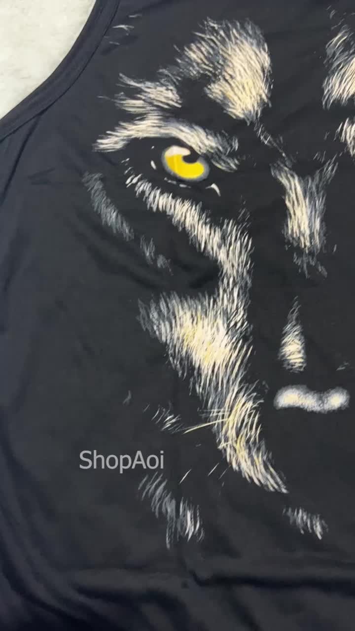 ShopAoi Singlet / Kaos tanpa lengan / Kaos Dalam / T-shirt Distro / Singlet Macan Bulu Pria Murah Santai Hitam Motif Oblong