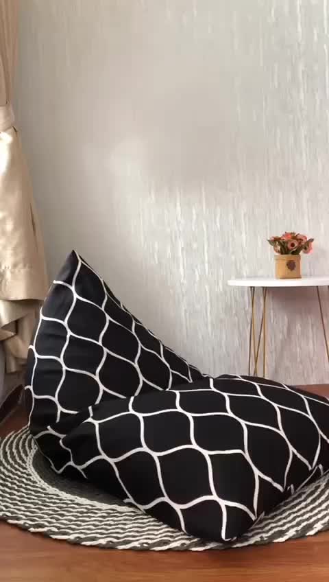 Bean bag Plus Isi Siap Pakai Motif Cantik - Size Large Dewasa Tahan Lama Triangle Sofa Furniture Minimalis watrproof navy