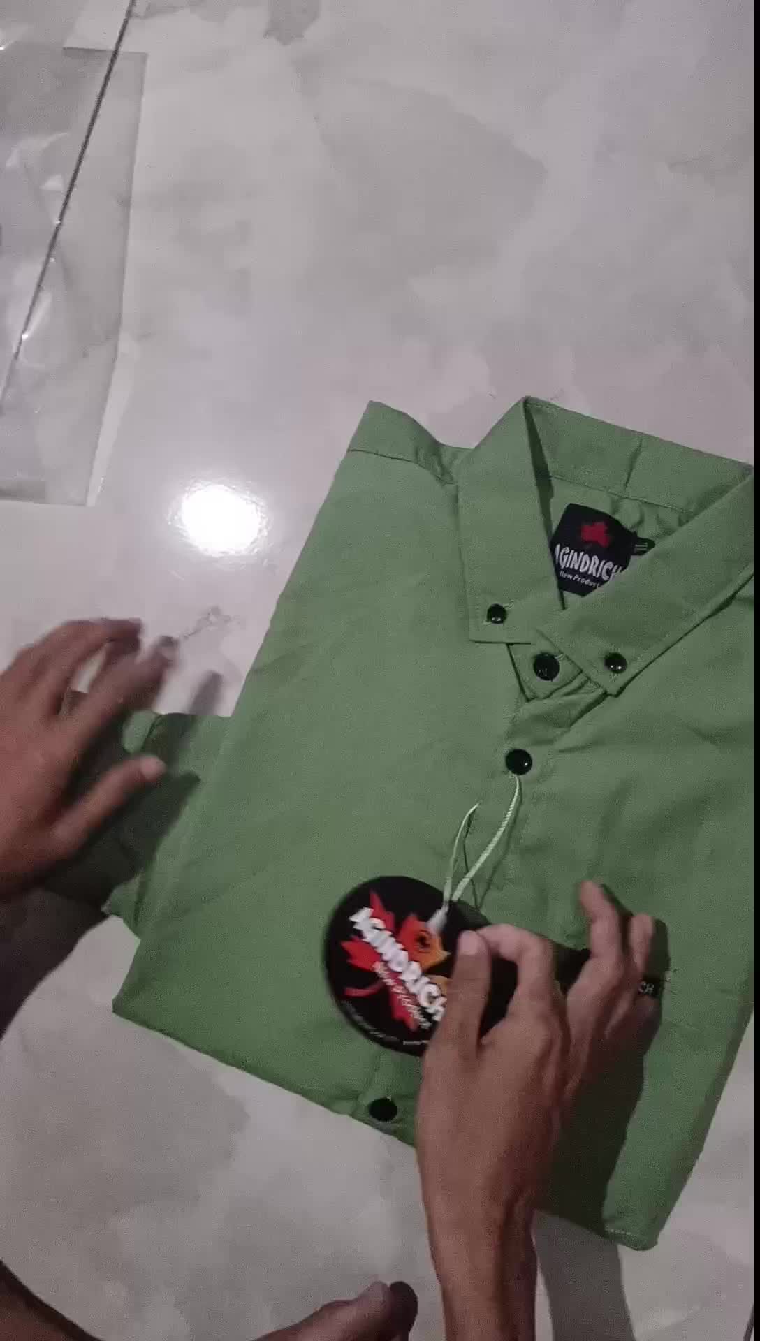 KEMEJA SAGE GREEN LENGAN PENDEK DAN PANJANG