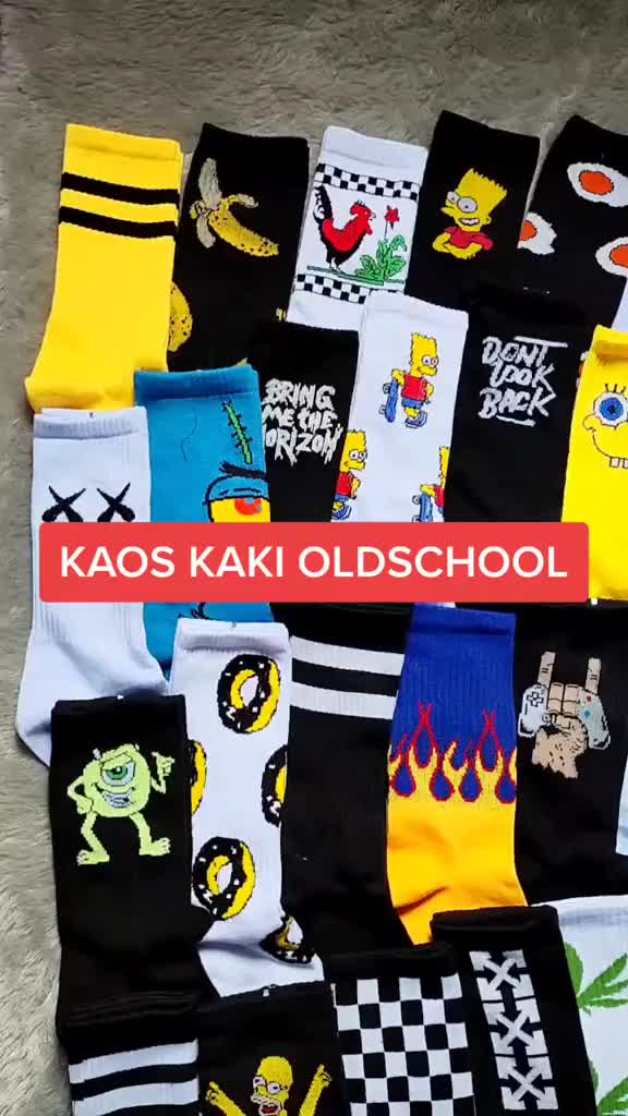 Kaos Kaki Skate Tebal Oldschool Cowok Cewek Kece Distro Motif Panjang - Sendy Socks