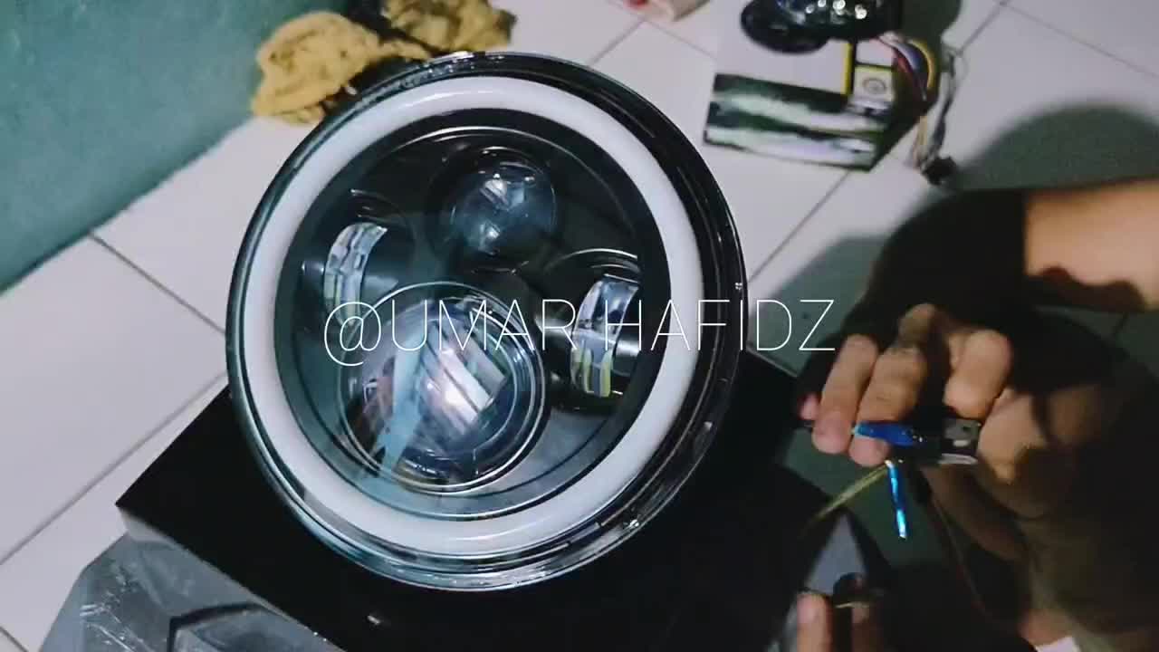 Lampu Led Daymaker 7 Inch Hallo Ring CB Harley Jeep Katana Jimny