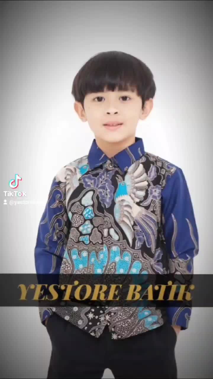 BAJU BATIK ANAK PRIA KEMEJA BATIK ANAK LAKI-LAKI MODERN TERBARU MOTIF MANUK TARUNG DAN CAP