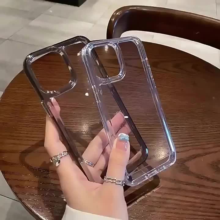 ARMOR ACRYLIC CLEAR CASE iPh*ne 11 12 13 14 15 16 PRO MAX X XR XS 7 8 PLUS SE 2020 2022 Hard Casing iP Hybrid Antishock Tebal Armour Akrilik BENING Transparan Protection