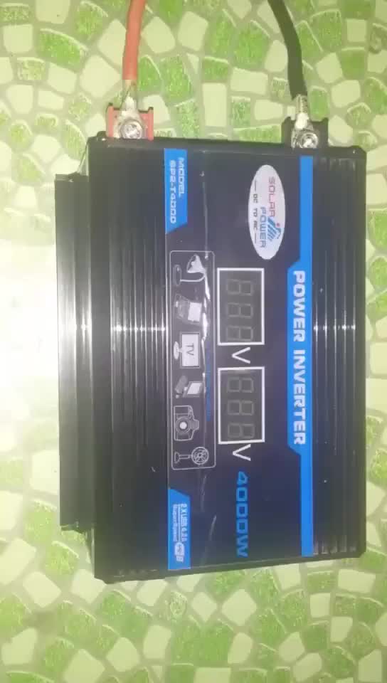 4000W Mobil Inverter 12V DC Ke 220V AC Power Converter LED Display Dual USB Modified Sine Wave Mobil Inverter Kipas