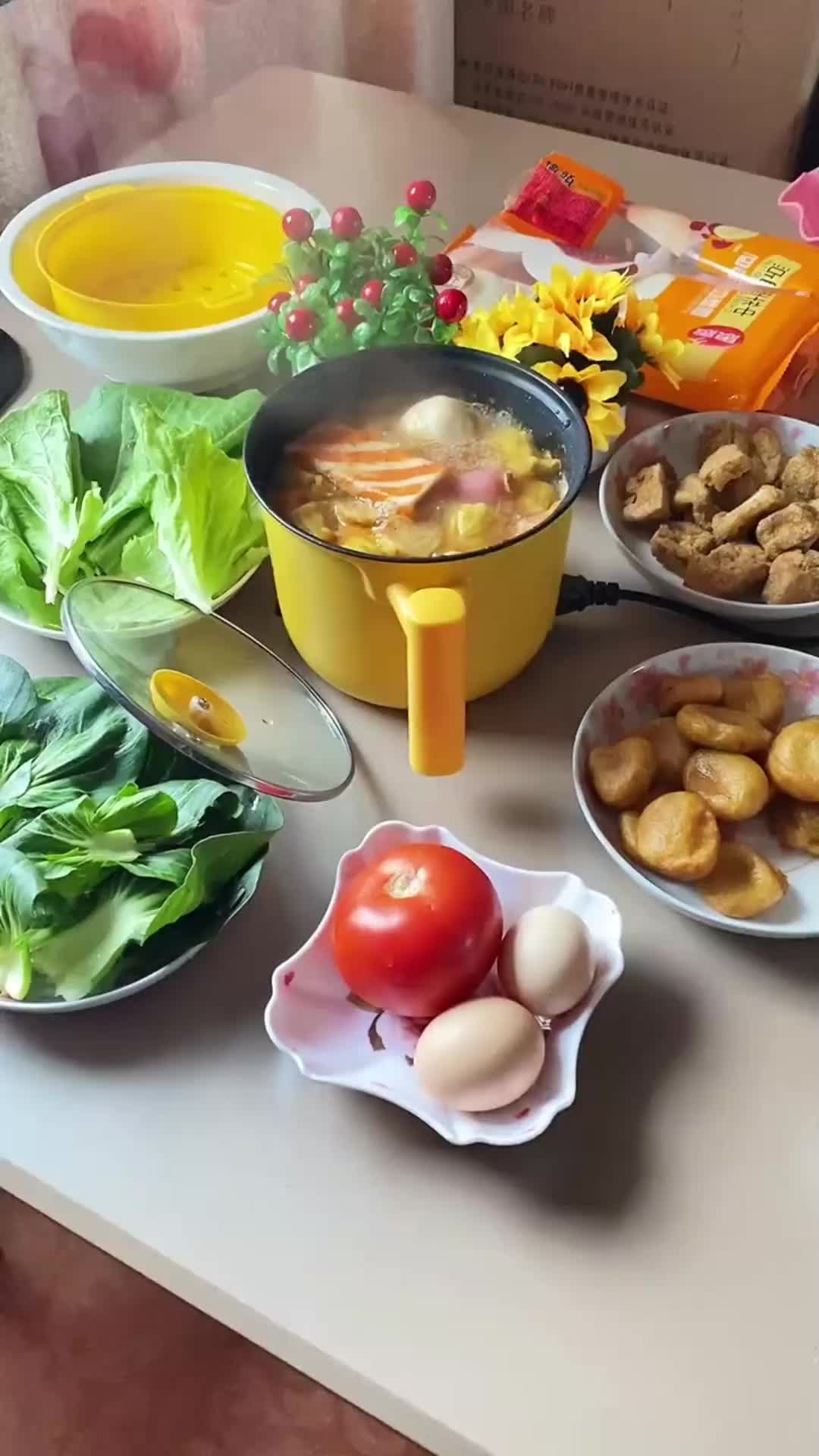 Panci Elektrik Serbaguna Bebek kuning/Pancil Elektrik Multifungsi Anti Lengket Listrik Pancil Rice Cooker Panci Kukus Praktis Panci Anak Kos hitam kuning