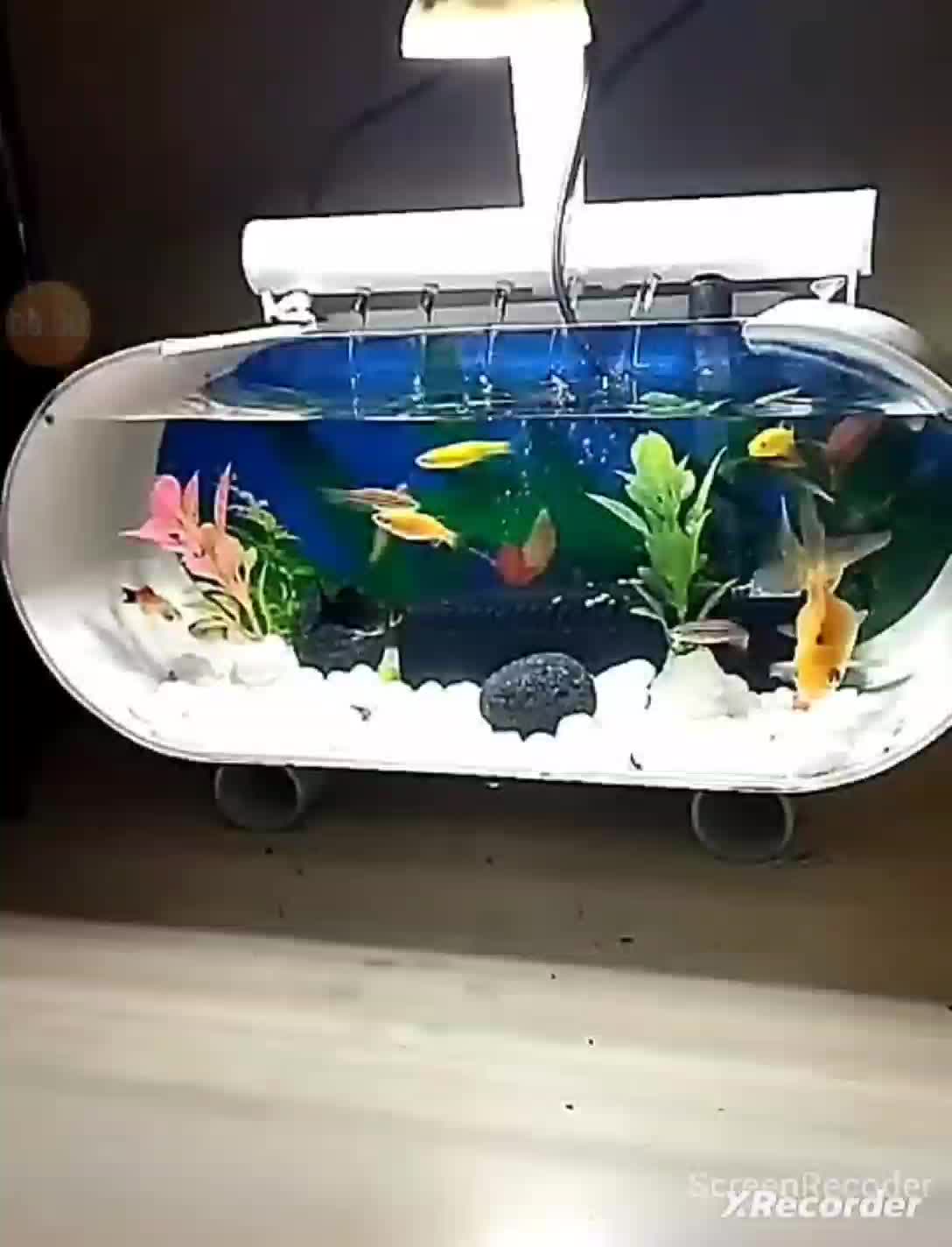 AQUARIUM/AKUARIUM MINI FULLSET AIR MANCUR LAMPU LED,MESIN FILTER DAN ACCESORIES