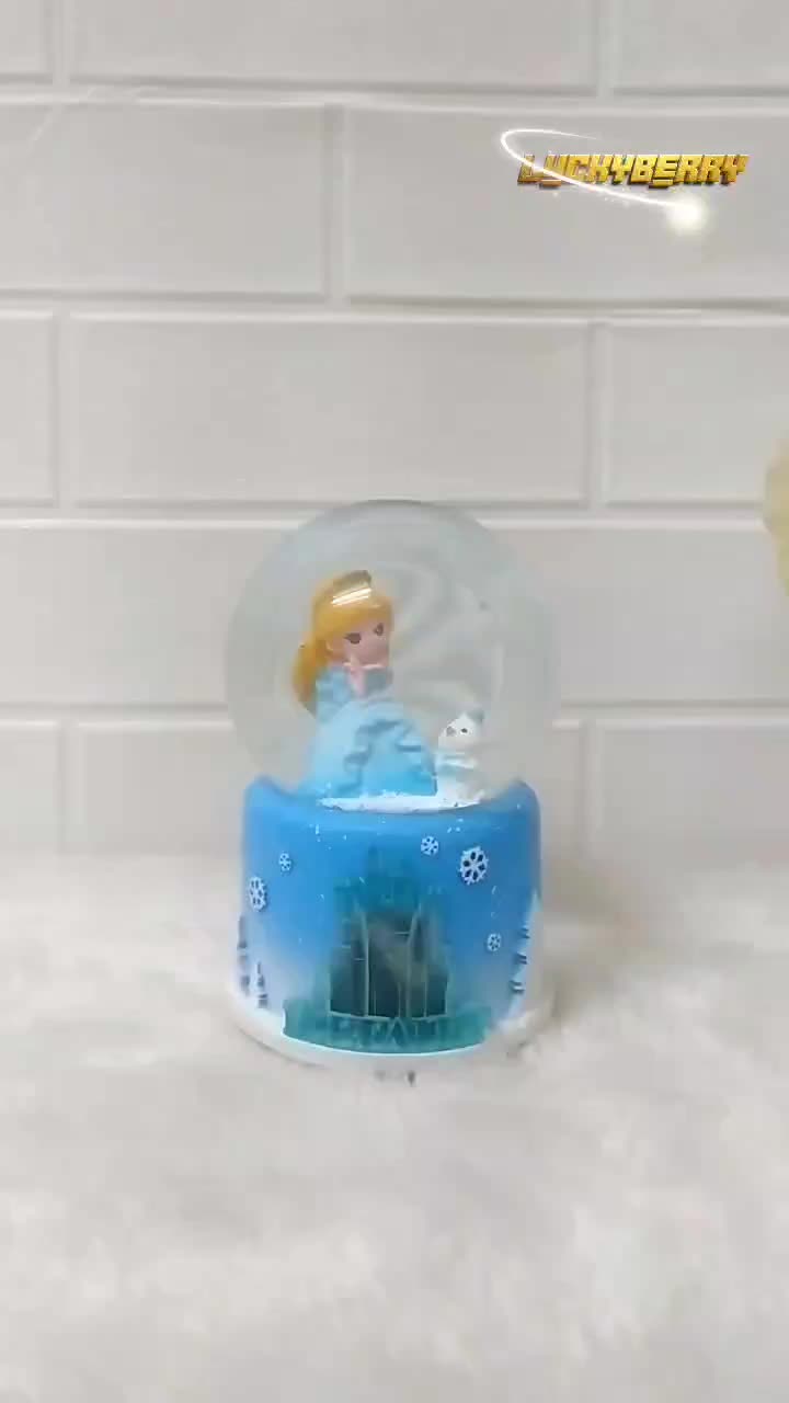 Snowball /Pajangan Bola Kaca Music Box  XL (100) Frozen Ice Fairy + Lampu Salju Otomatis Bergerak