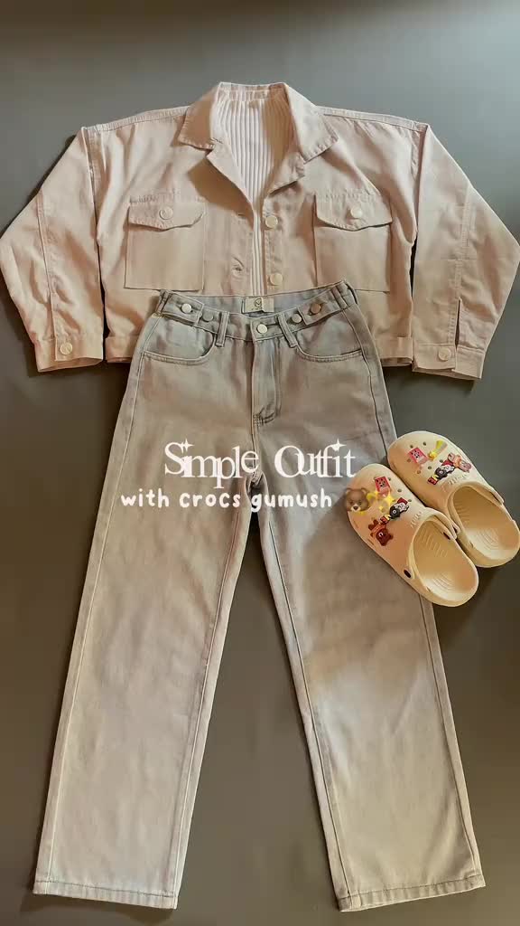 Ranafa-Jaket korean Crop-Wanita-Outerwear- Katun Grey Jeans  Panjang  Tangan  Atasan  Cewek Polos Kancing Pita Blazer Cream Oversize Casual Cardigan Kerja Baju Kantor