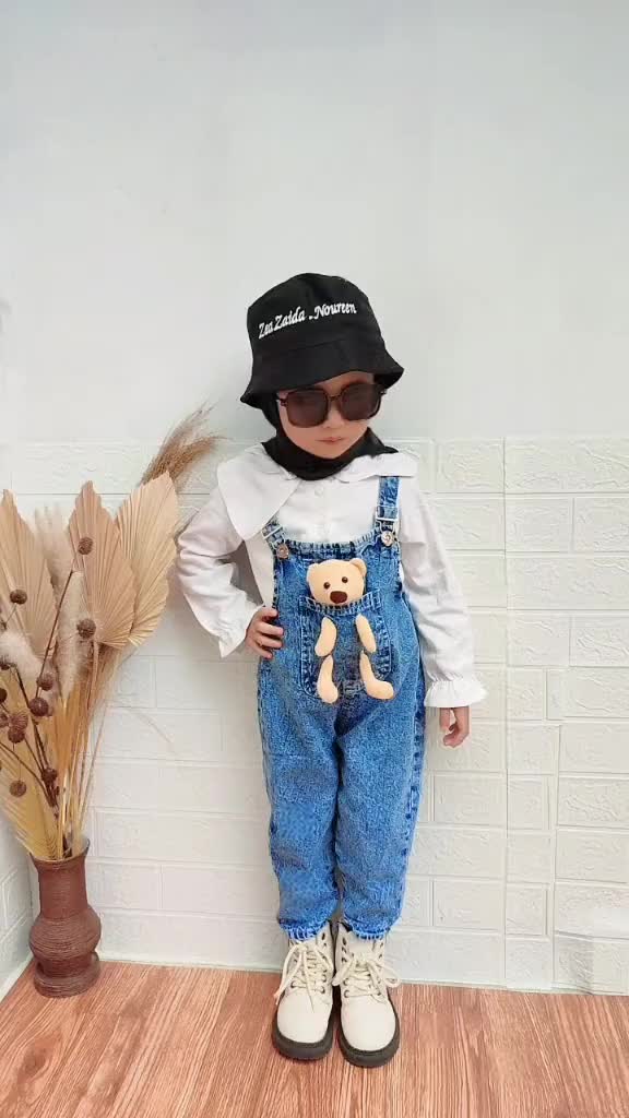 OVERAAL BEAR PAKAIAN JEANS ANAK USIA 1 - 7 THN OVERAAL ANAK BONEKA KEKINIAN