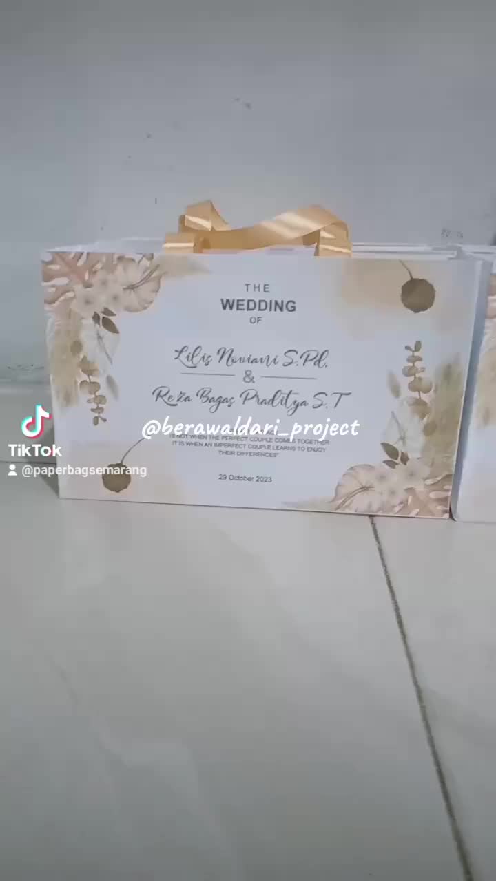 paper bag custom / paper bag wedding/minimal order 5 pc (HARGA SATUAN)