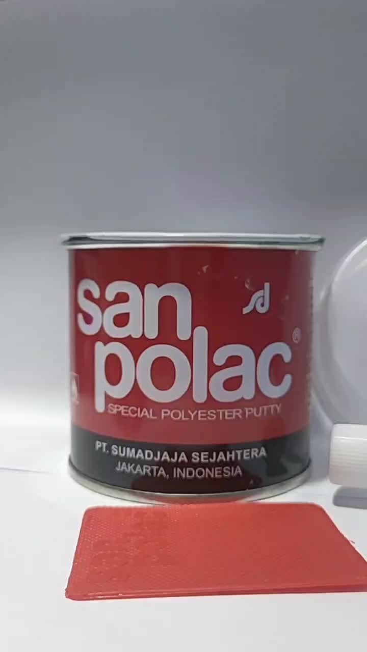 Dempul Sanpolac Sanpolak Plastik Dinding Motor Mobil+ Hardener + Kape 250Gr