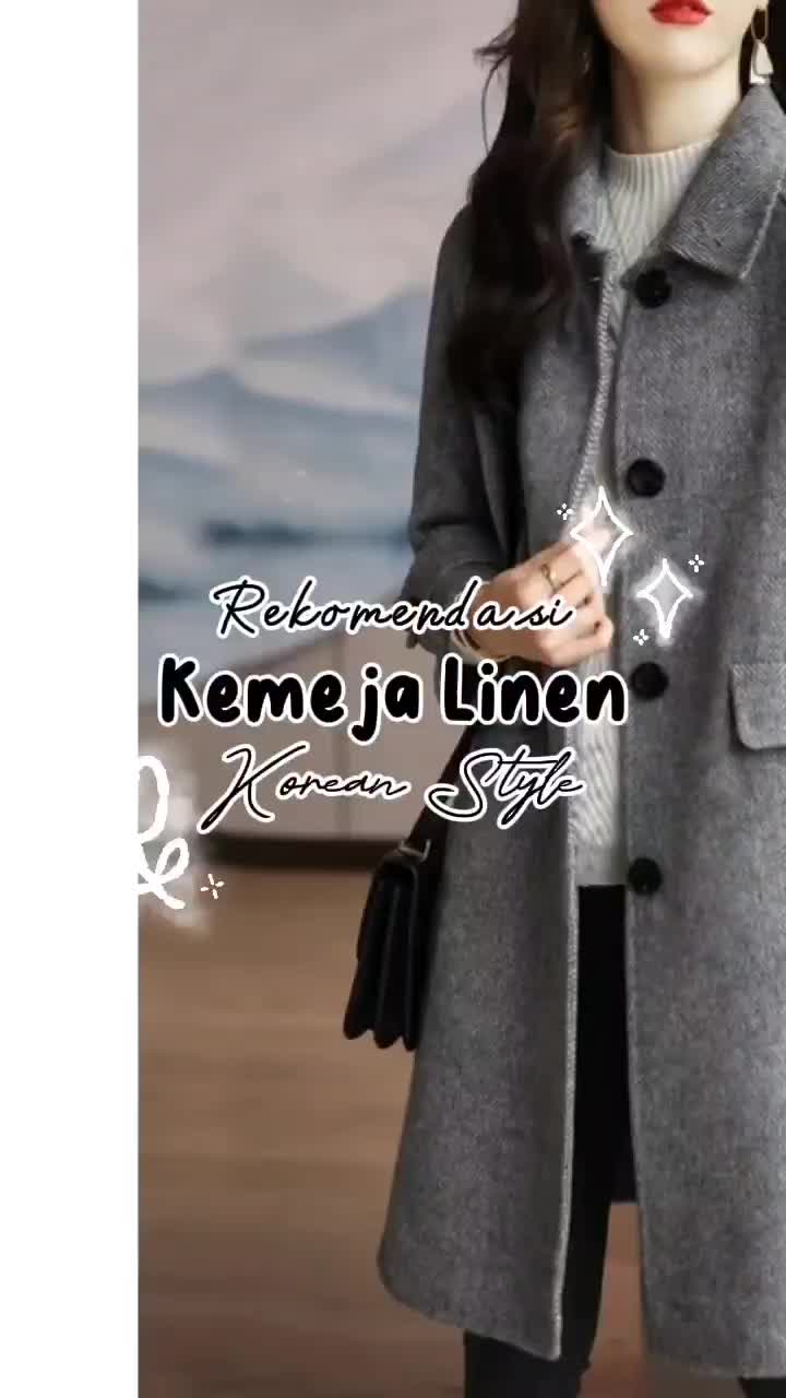 LONG COAT BLAZER PANJANG WANITA KOREAN STYLE MODEL TALI PUNGGUNG MUSIM DINGIN FLEECE CARDINGAN OUTTER Tangan Cardigan Outer Jaket Hitam Formal Coklat 3xl kream jaket & mantel monza  long