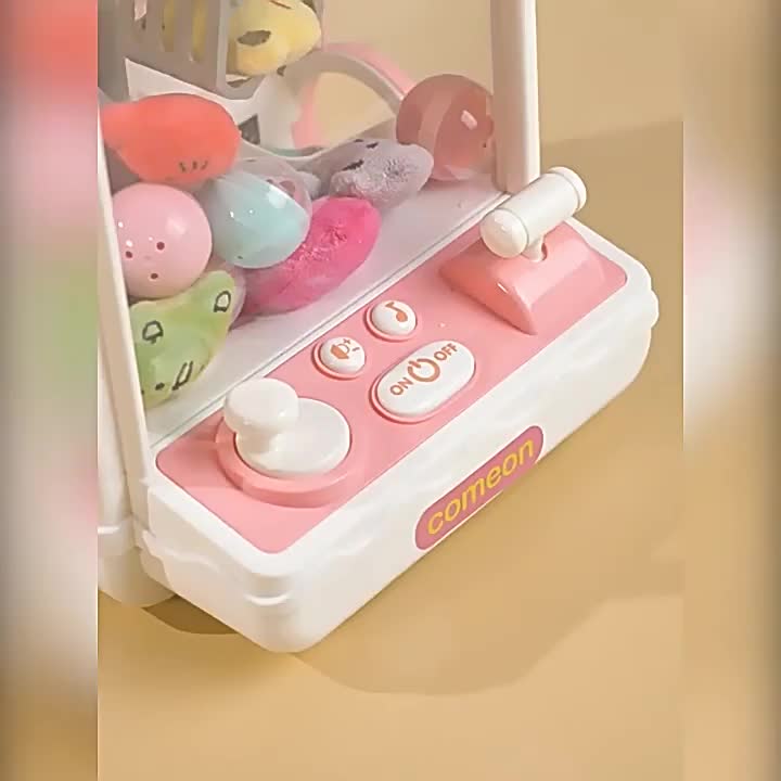 Mainan Anak Claw Machine Kartun Otomatis Mesin Tangkap Boneka Dengan Musik Dan Lampu Hadiah Anak-anaK