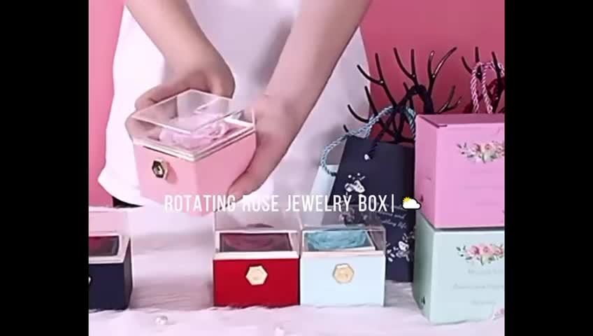 Hidden Jewelry Box / Kotak Cincin Kalung Bunga Mawar Diputar Abadi Asli Perhiasan Eternal Rose Flower Hidden Promise Ring Necklace Hadiah Kado Ulang Tahun Anniversary Valentine Lamaran Unik