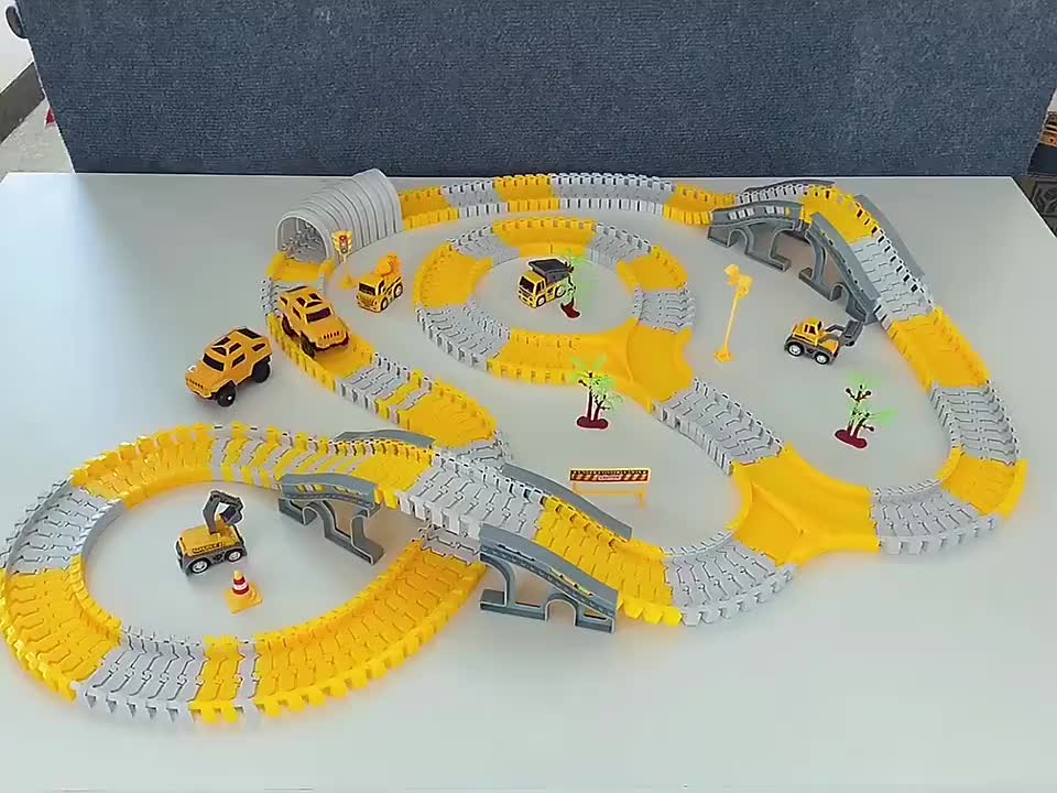 305PCS DIY dirakit jalur kereta api mainan anak-anak listrik kereta api mainan anak-anak membangun jalur balap Hadiah set mainan