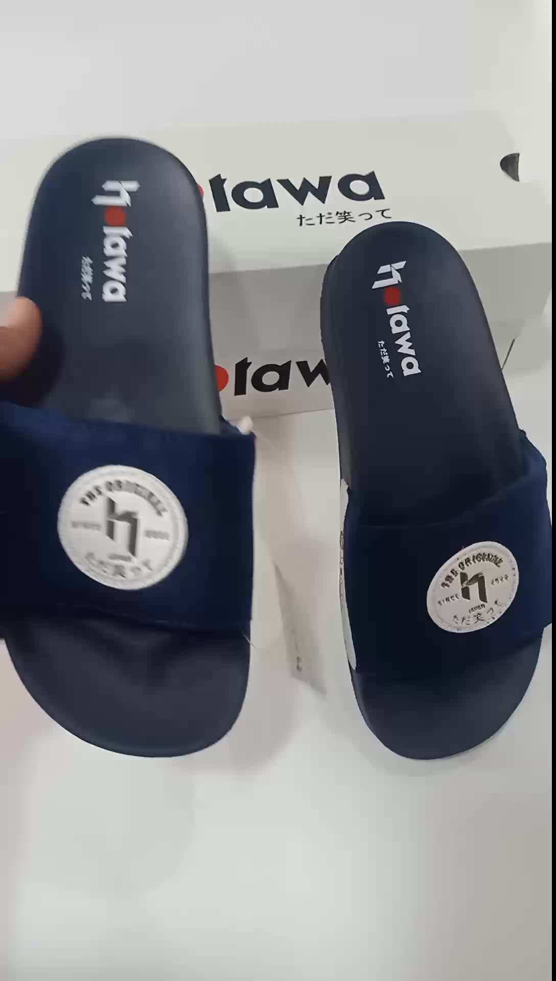 KOTAWA Sandal Pria Wanita Model Slop Treendi Terbaru Bahan Kanvas 12oz Kasual Dalam Ruangan Luar Ruang Musim Panas Dingin Hitam
