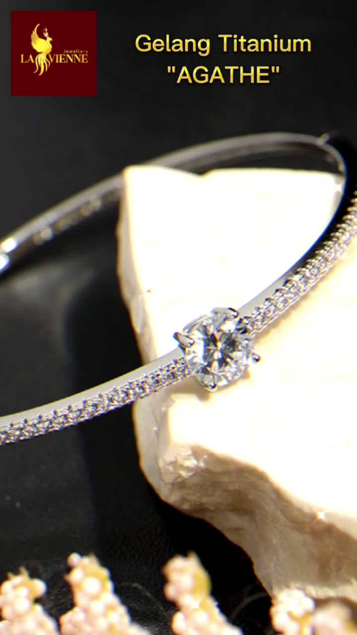 [ Beli 2 Produk Apapun Gratis 1 ] La Vienne - Agathe - Gelang Bangle Titanium Wanita Anti Karat Aesthetic - Perhiasan Elegan Cantik Mewah Simple