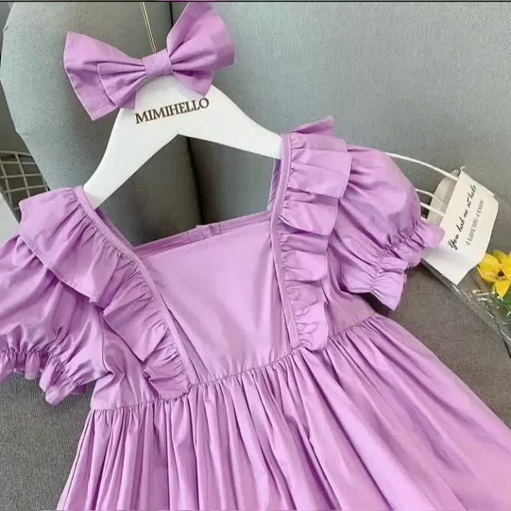 AUREL Gaun Anak Perempuan Manis Santai A-Line Dress Model Baru Buat Hari Raya Lebaran Fashion Anak Anak