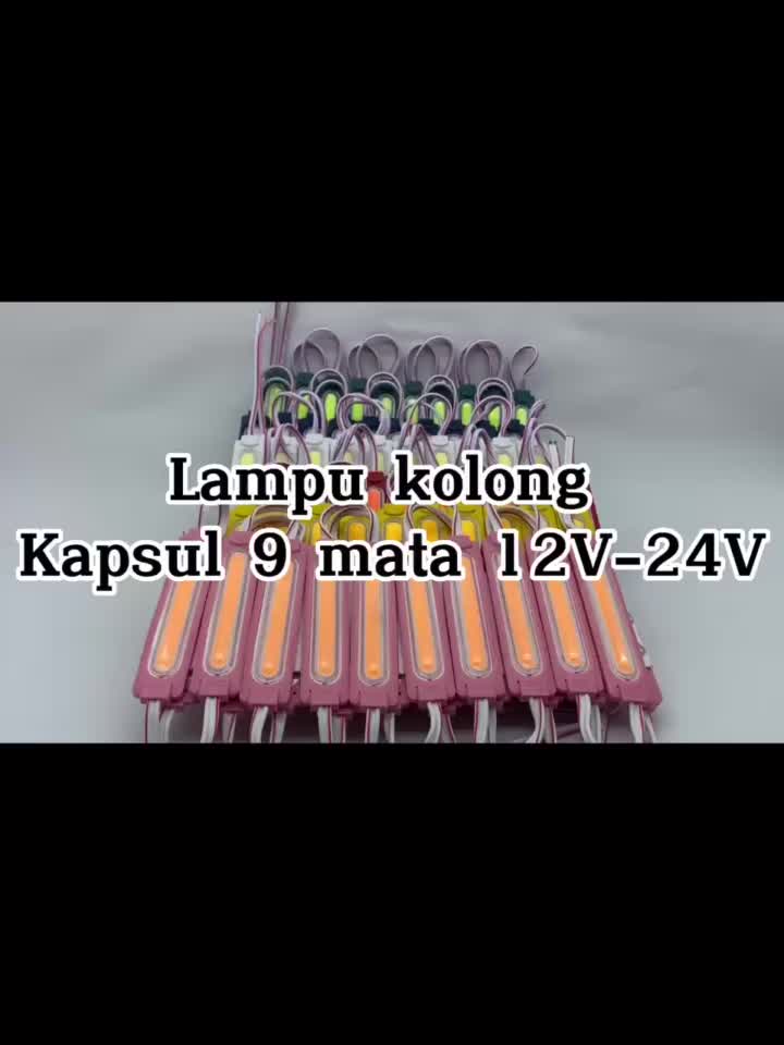 (3 PCS) Modul led 9 mata bening 8620,LAMPU LED KAPSUL 12 & 24 VOLt, lampu kolong