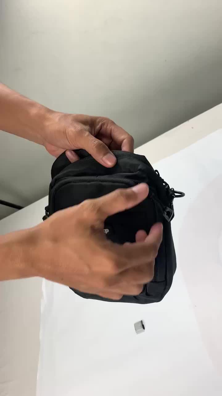 CRUSHEXP - Tas Selempang SBC0220 BLACK slingbag pria Cowok Hitam