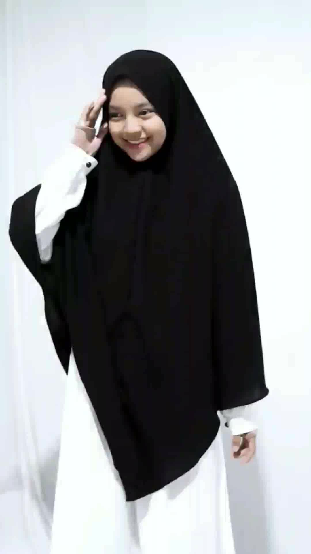 Khimar Sava segitiga Non Pad Jetblack M/L/XL By Yufina hitam muslim jilbab instan kerudung  syari  panjang