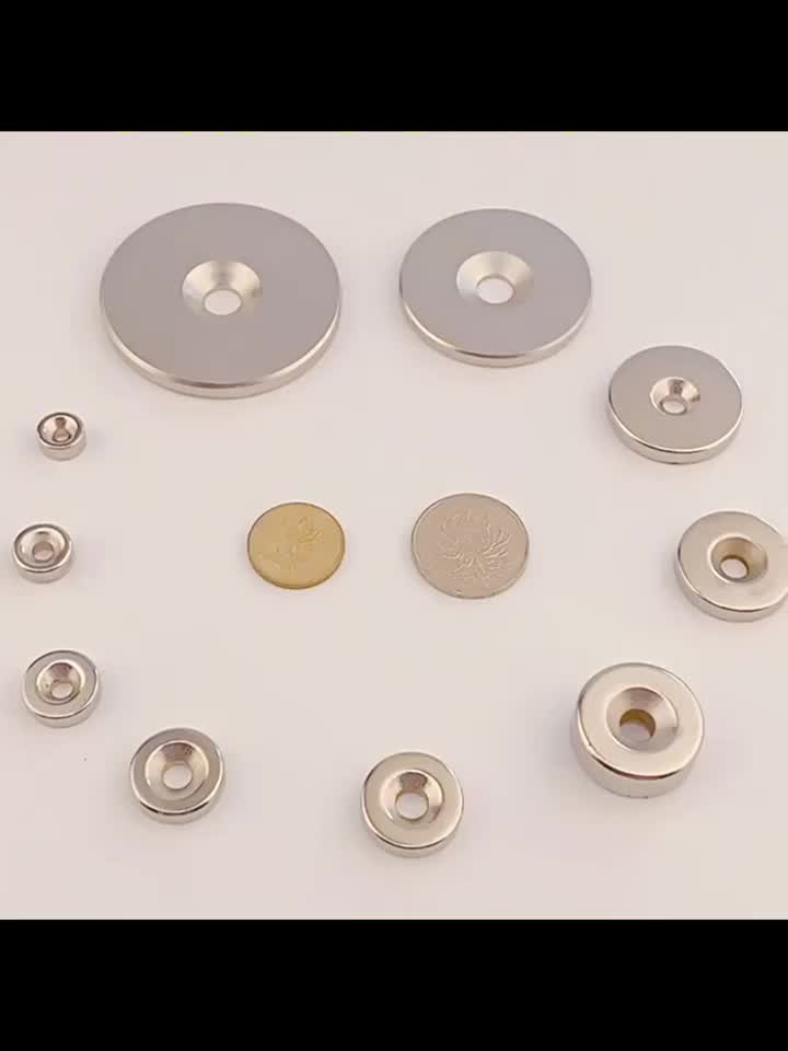 MAGNET NEODYMIUM MODEL DONAT N35 NdFeB ROUND MAGNET HOLE IN CENTER