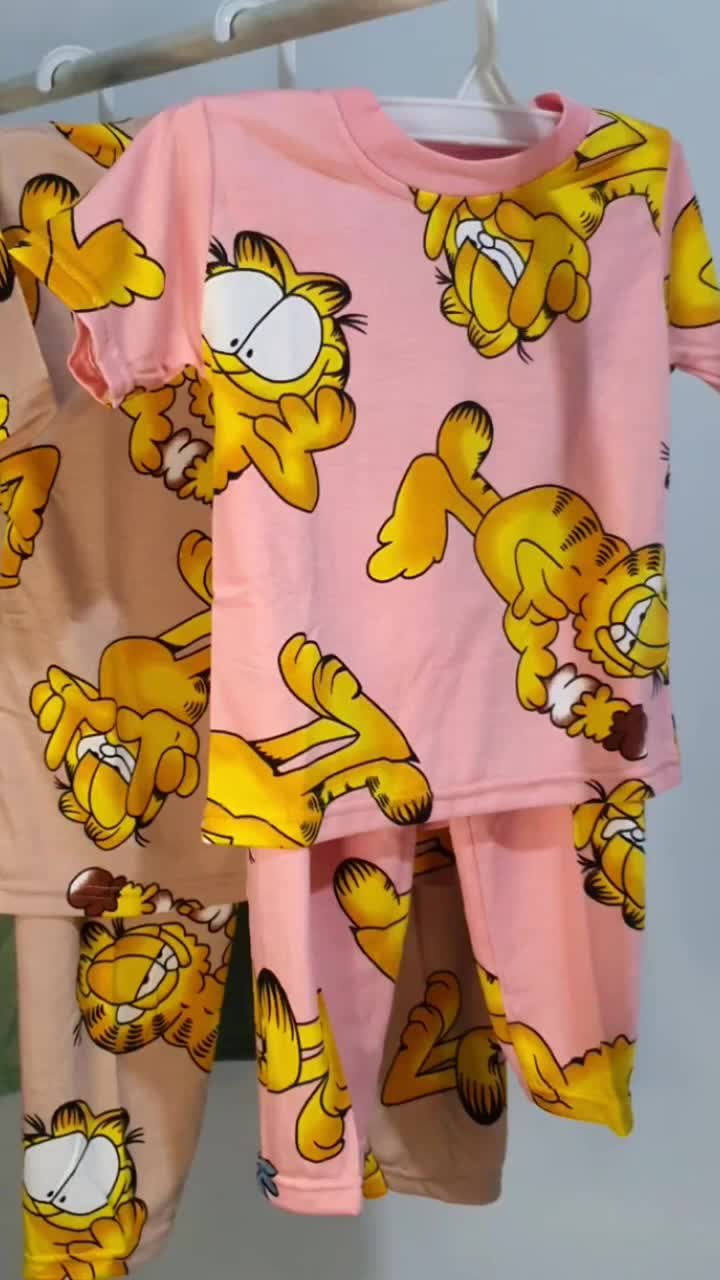 Kiminori LEVI.CP Setelan Baju Anak Lengan Pendek Celana Panjang Fashion