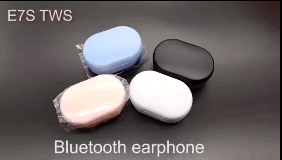 Headset Bluetooth E7S TWS Nirkabel Earphone Olahraga Makaron Noise Reduction Stereo In Ear dengan Layar Led Mikrofon Wireless Headphones Earphones Peredam Headphone Bass Earbuds