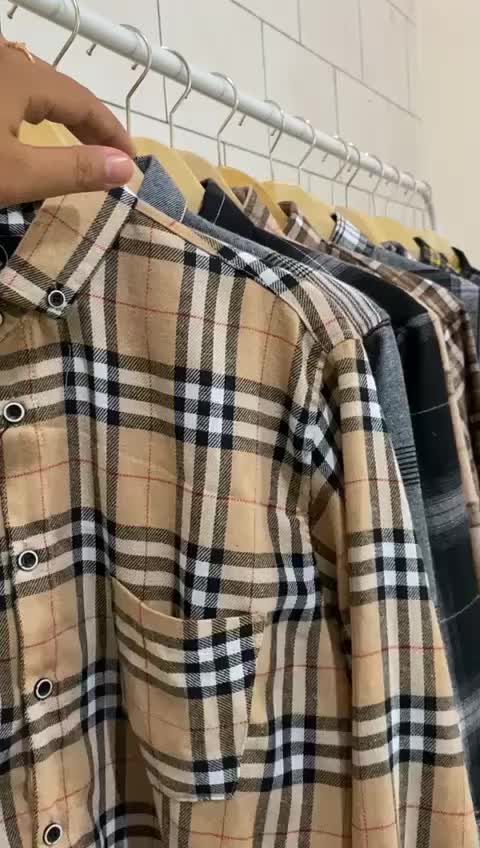 Kemeja flanel pria import lengan panjang Casual Kotak Distro