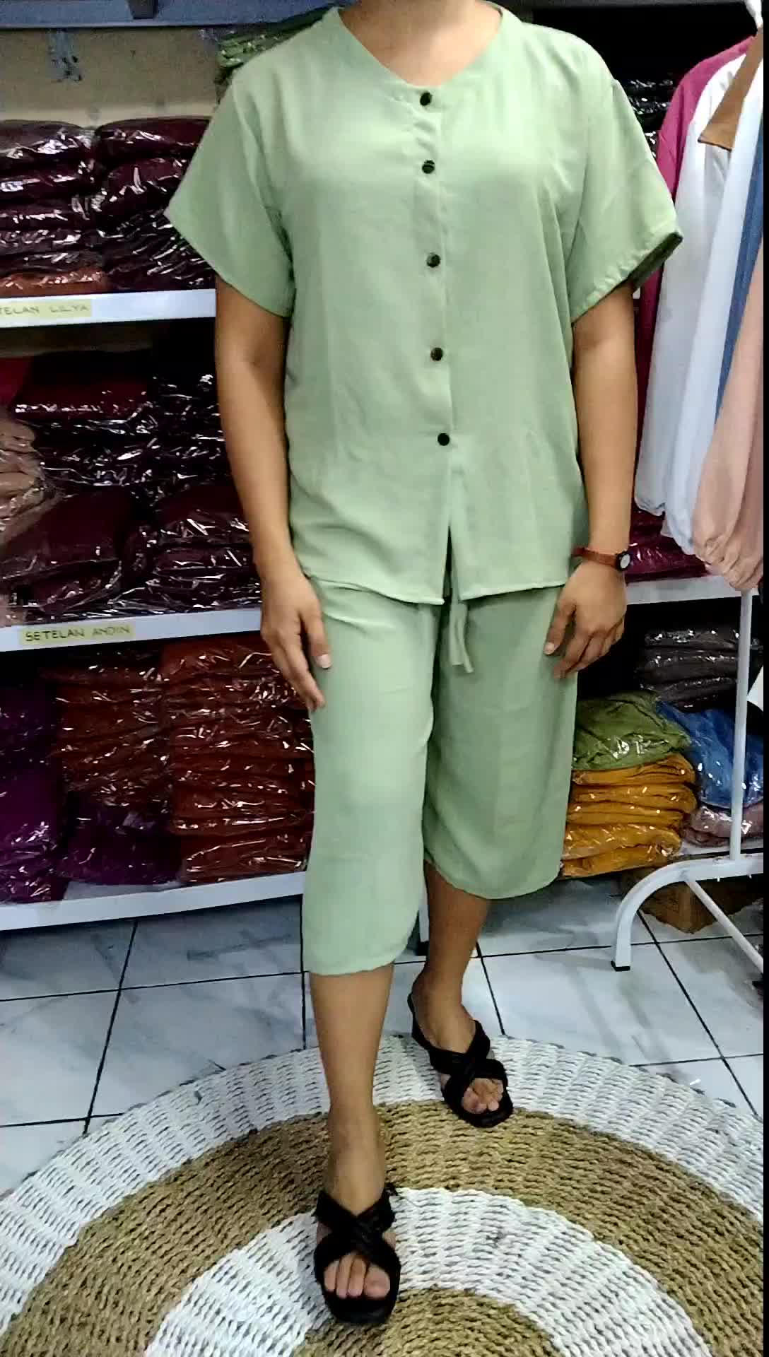 LILYA SET CRINCKLE AIRFLOW PREMIUM Setelan Baju Celana Kancing Panjang