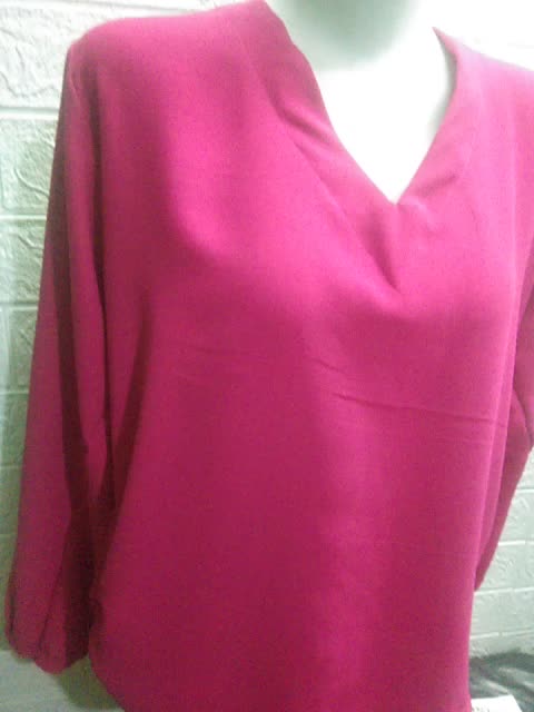 Blouse Wanita ASFA Vinix Crinkle Airflow Oversize Crop Top Tanpa Kancing Atasan Baju Panjang tangan 7/8