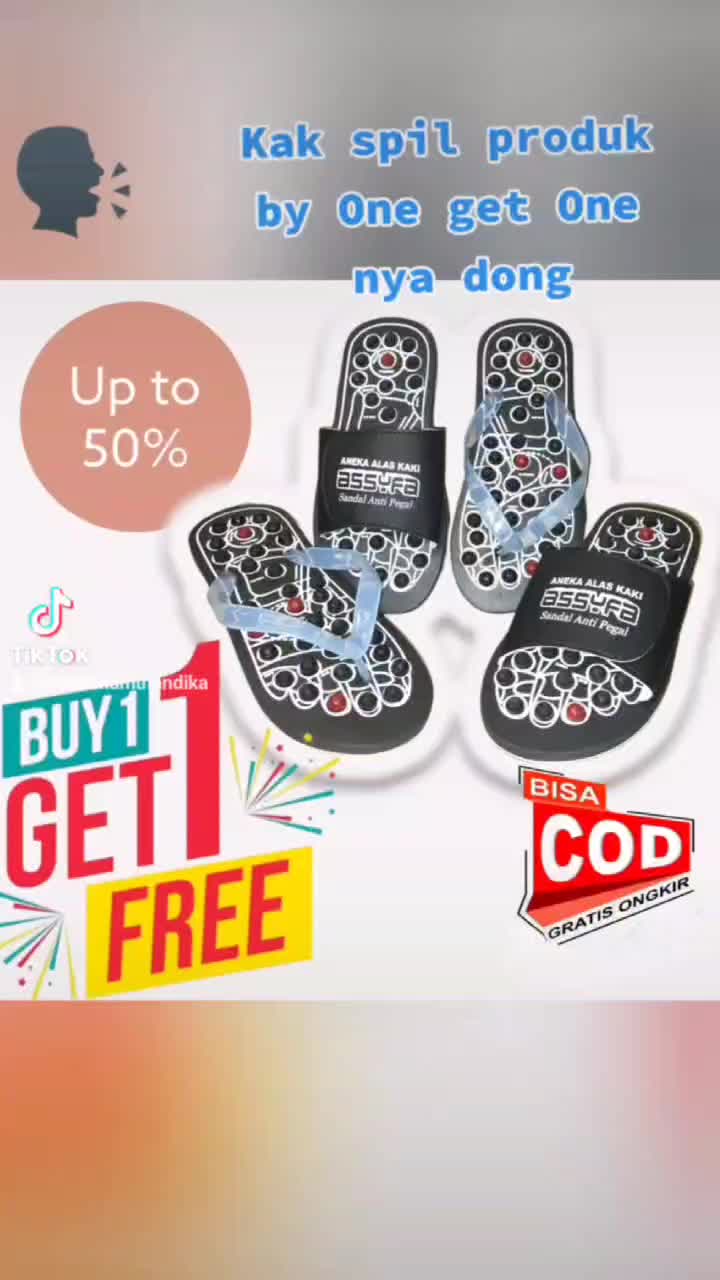 Sandal rematik PRIA WANITA Sandal Kesehatan Black Editions Model Selop dan jepit karet sendal Buyone Getone Shoes slippers men