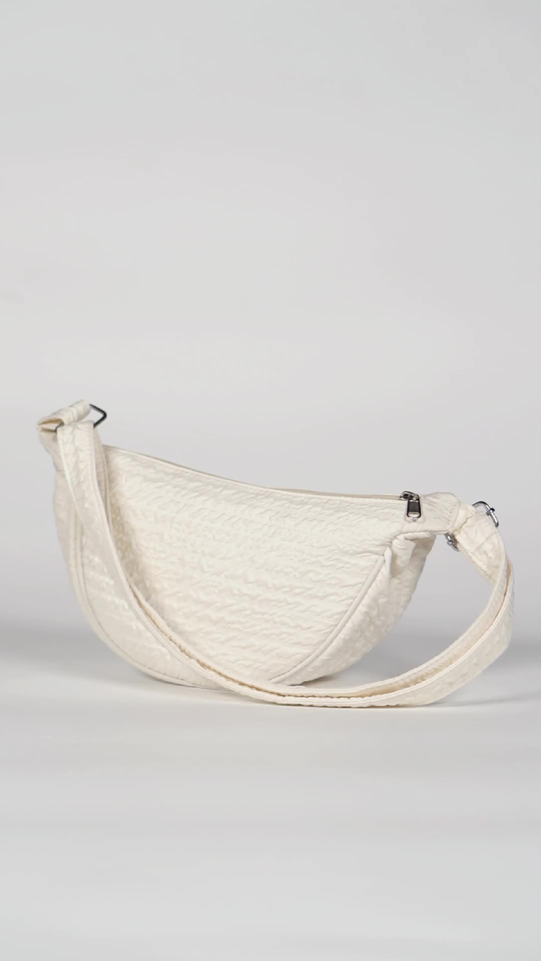 Tas Bahu Puff Wanita Baru Tas Bahu Kanvas Tas Selempang Wanita Sederhana Tas Korea Kasual Round Mini Shoulder Bag