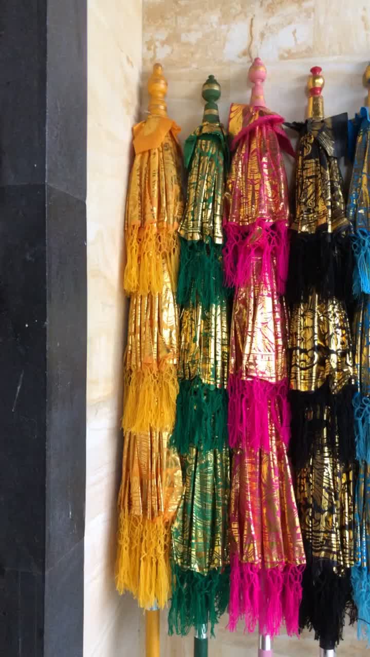 Payung Dekorasi Tingkat / Susun 3 Kain Satin Prade Khas Bali Warna Terlengkap