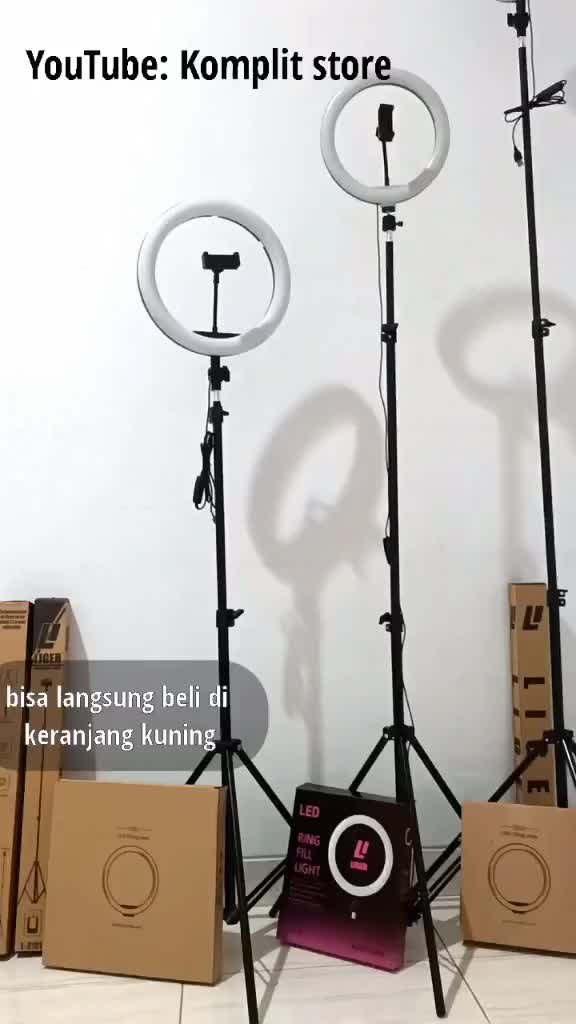 Ring Light 26cm + Tripod 2.1 meter 20cm 33cm bersama tripod 2,1m tiktoker wajib punya harga murah lampu selfie led produk ringlight untuk konten dan live tripod 2meter Aluminium Ringlight pencahayaan Putih netral natural Kuning Holder Telepon Remote