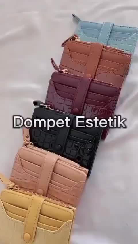 Dompet Mini Korean Genie dari Kulit Croco dengan 3 Slot Kartu dan 1 Slot Uang Kertas/Dompet Wanita/Dompet Cantik/Dompet Santai
