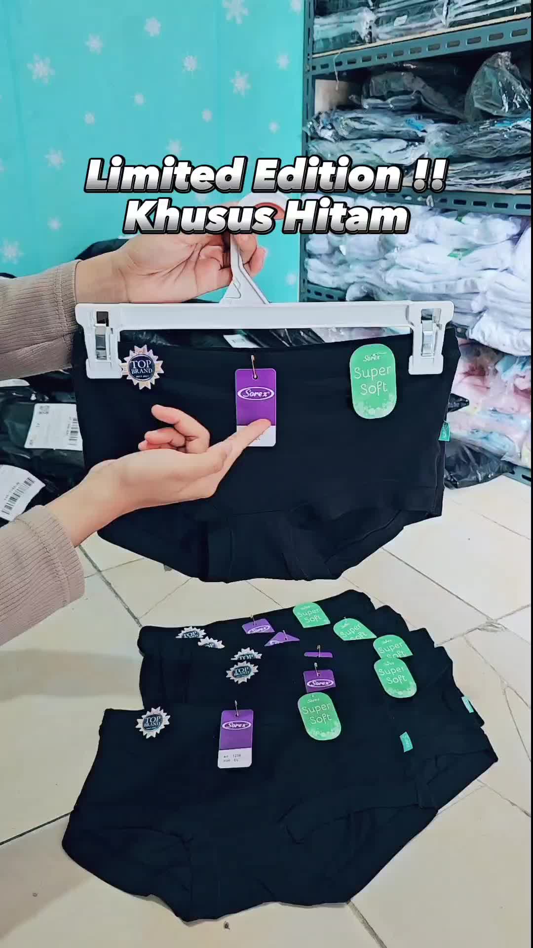 Cd Wanita Sorex Khusus Hitam 1238 Super Soft | Celana Dalam Wanita Sorek Karet Lebar Bahan Lembut