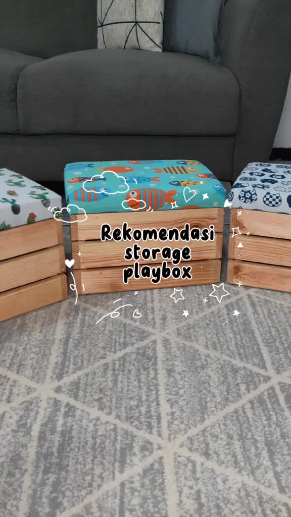 Kotak Penyimpanan Kayu Aesthetic dengan Tutup Cover Motif maupun Polos
